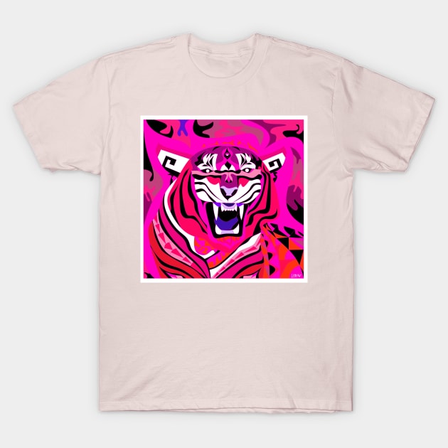 bengal tiger in zodiac of china new year pattern art T-Shirt by jorge_lebeau